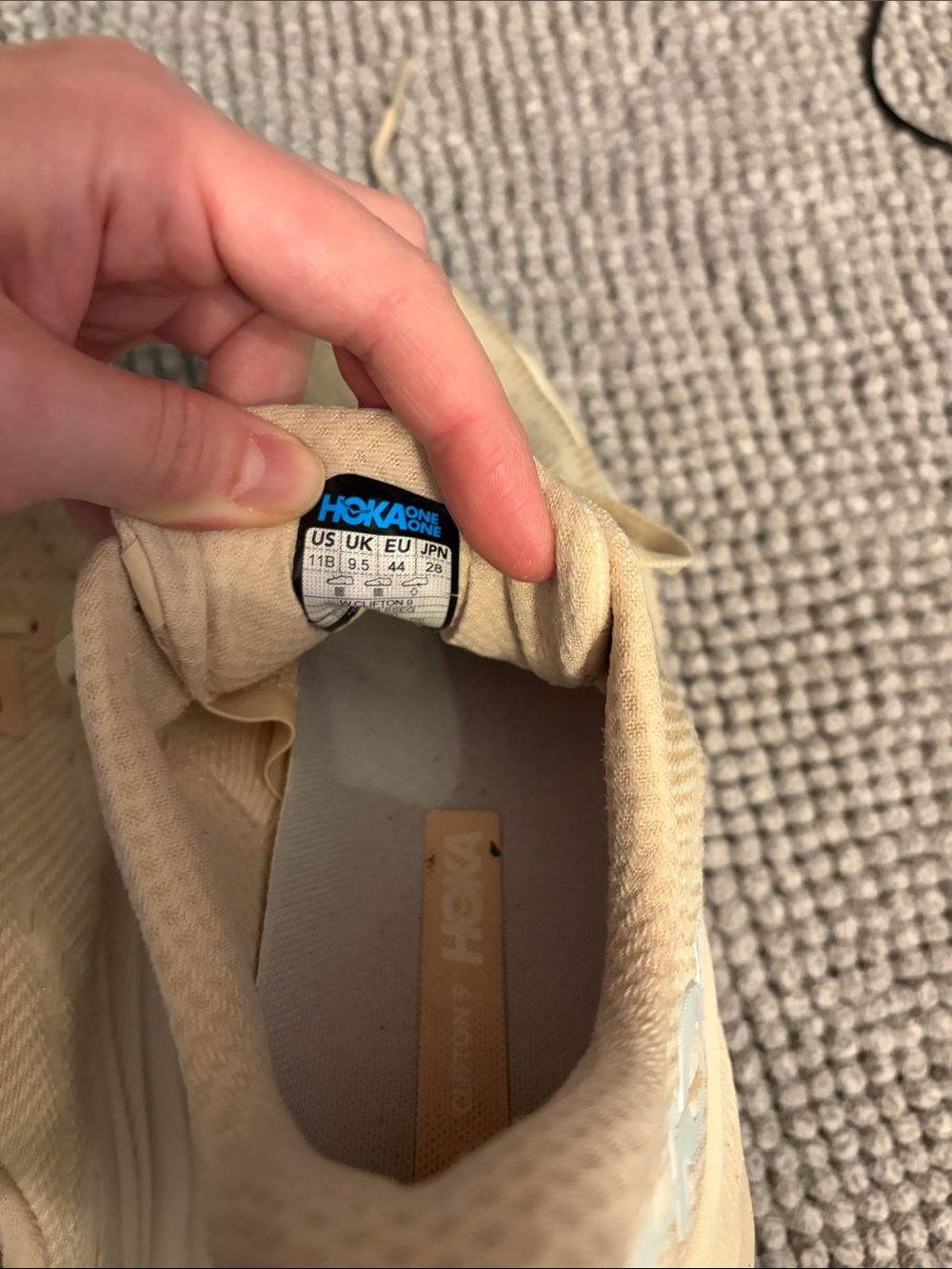 Hoka Clifton 9, 11, shifting sands/eggnog - Picture 5 of 6